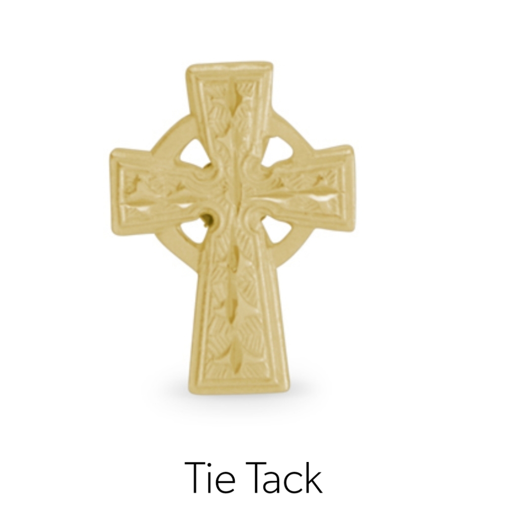New kelly waters Celtic cross gold finish tie tack